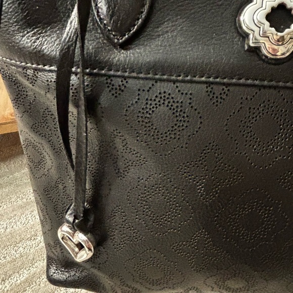 Brighton Octavia Perforated 2 Toned MG Medium Satchel Leather Handbag Toto - Picture 12 of 16